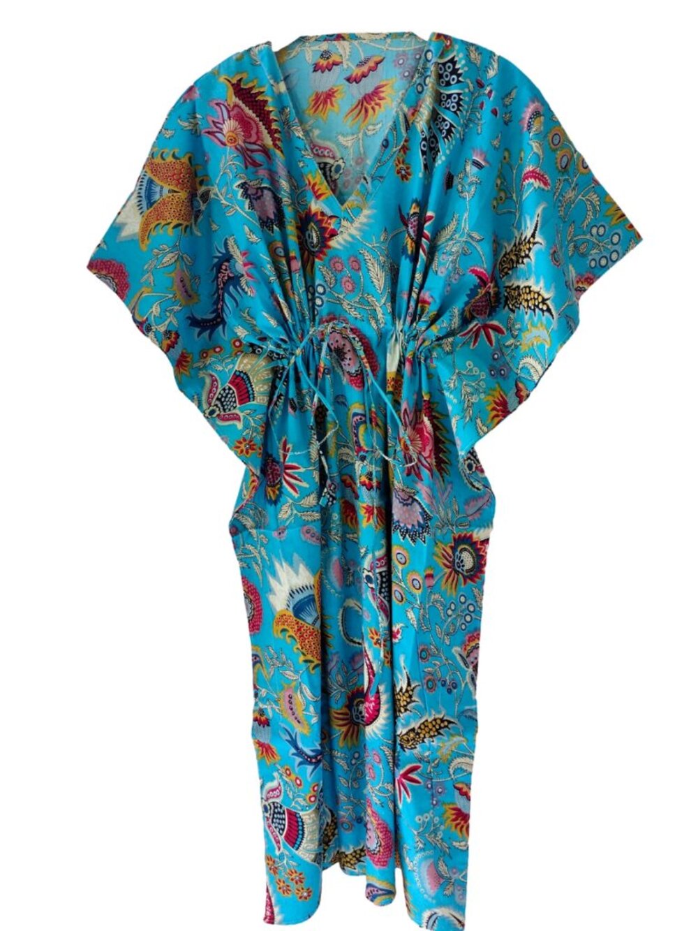 Indian Vintage 100% Cotton Long Beach Maxi Kaftan Dress